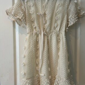 Elegant Cream Floral Mini Dress